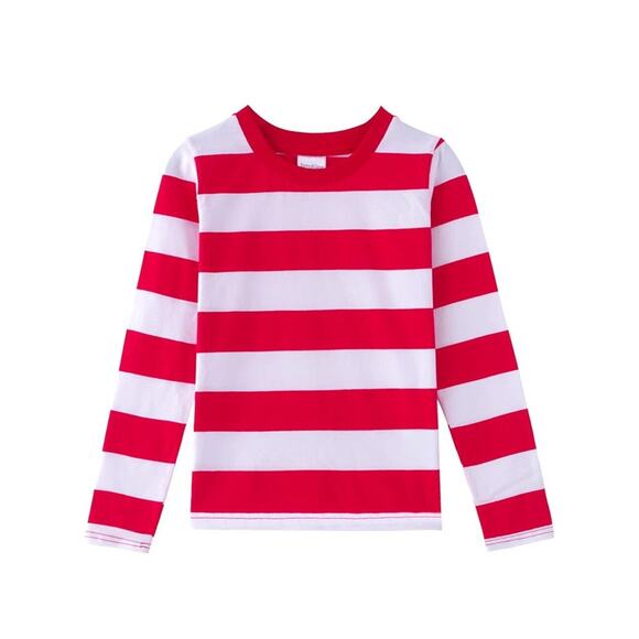 Spring&Gege Boy's Long Sleeve Striped Crew Neck T-Shirt Red - NWT! - Picture 5 of 9